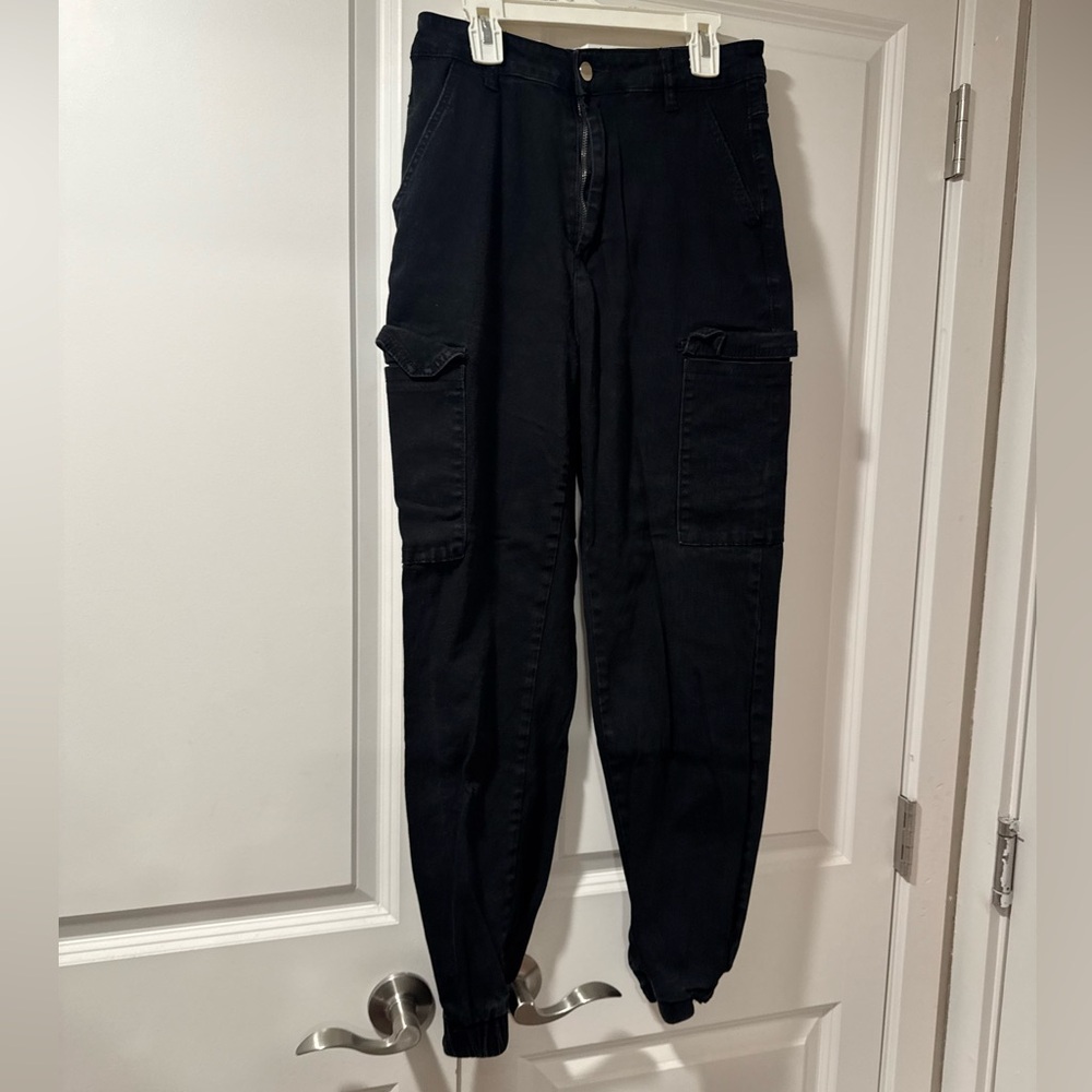 Black Cargo Jogger Pants